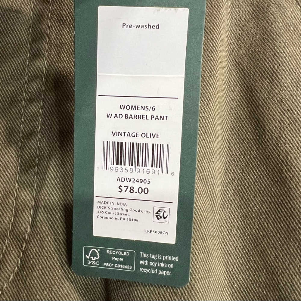 Alpine Design Women's Olive Green Barrel Pants - Picture 2 of 4
